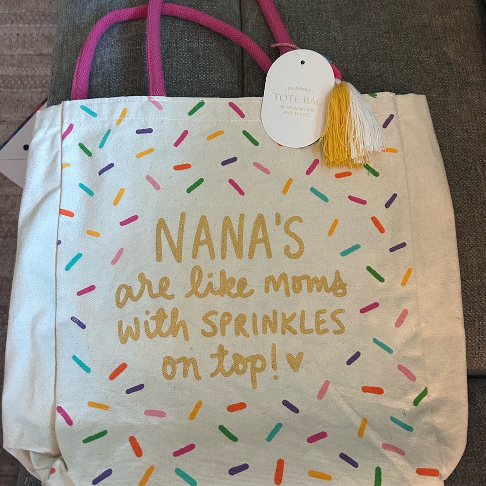 Sprinkle Nana Design Tote Bag with Heartfelt Message